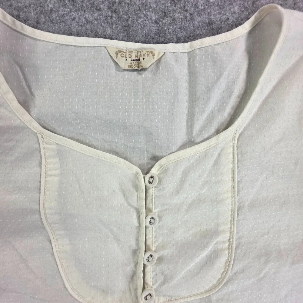 Old Navy Cream Puff-Sleeve Scoop Neck Blouse